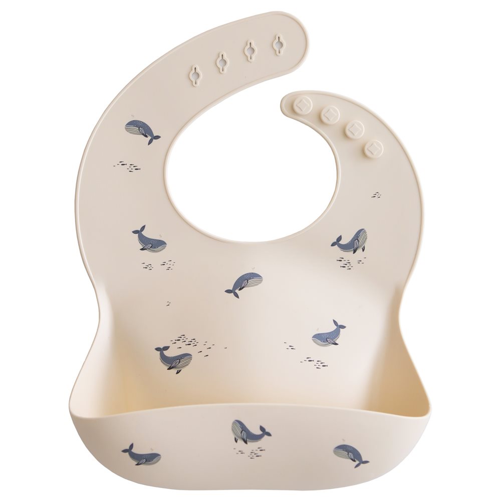 Mushie silicone bib Whales 