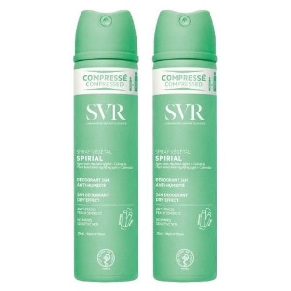 SVR SPIRIAL SPRAY VEGETAL 24H 2×75 ML – deodorant natyral spray kundër lagështisë dhe erës së pakëndshme