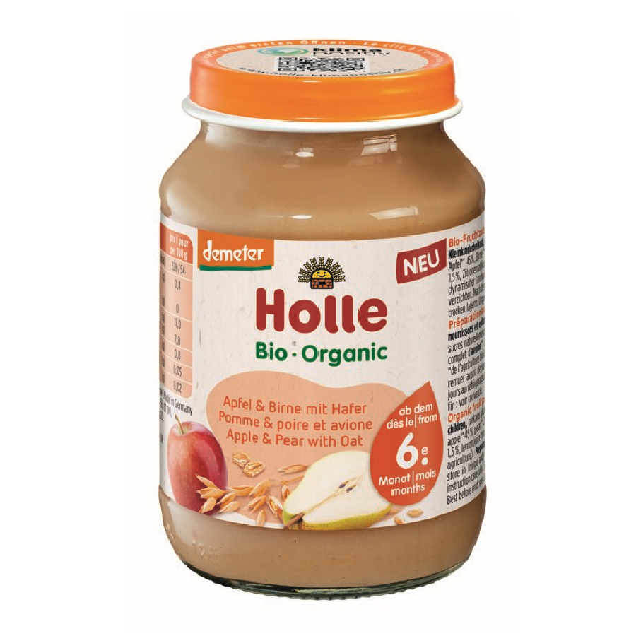 Holle Bio Apple & Pear with Oats 190 g