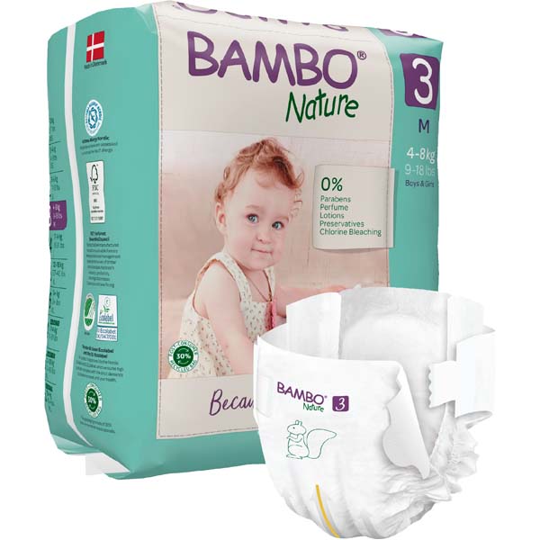 Bambo Nature Diapers Nr.3 Midi 4–8 kg 28 copë