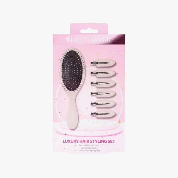 Brushworks Luxury Hair Styling Set – Pink