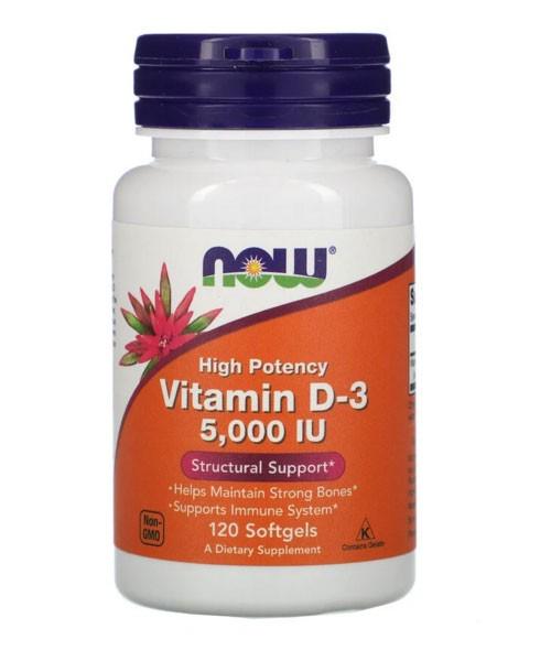 NOW Vitamin D3 5000 IU Softgels