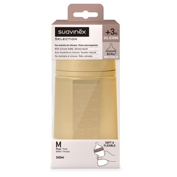 SUAVINEX SILICONE BOTTLE VELVETY TOUCH +3M