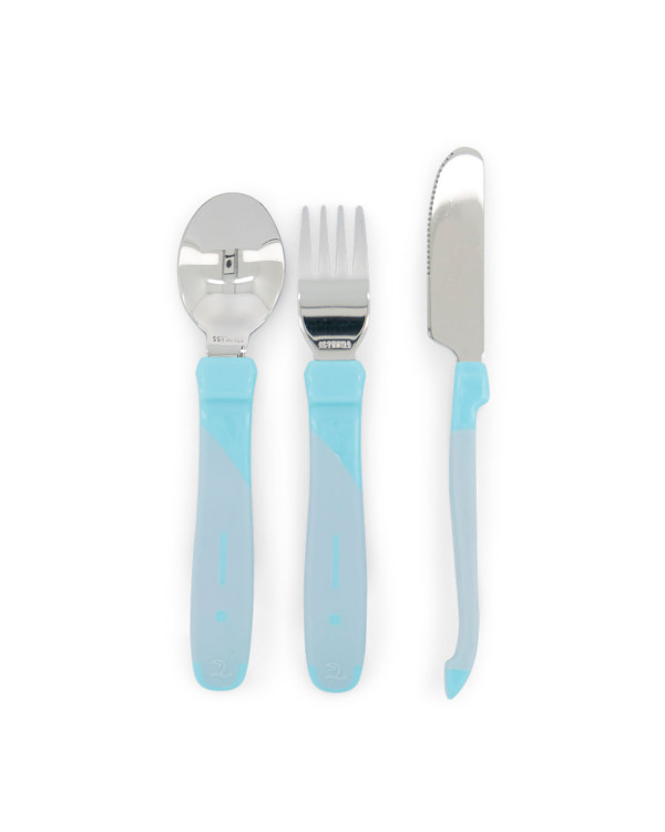 Twistshake Learn Cutlery Stainless Steel 12+m Blue