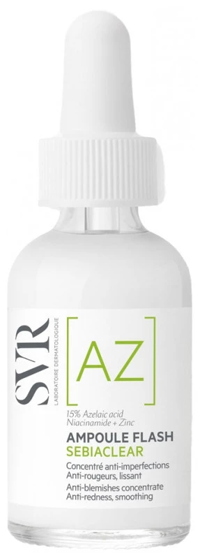 SVR SEBIACLEAR AMPOULE FLASH 30 ML – serum koncentrat kundër papërsosmërive dhe skuqjeve për lëkurë akneike