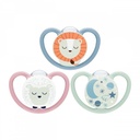 NUK “Space Night” Silikon Frenues 6-18 m (2 copë)
