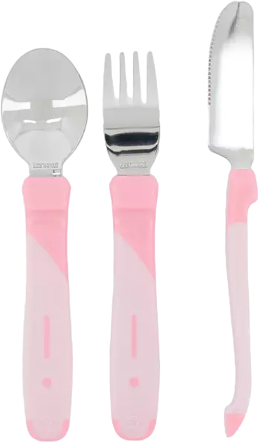 Twistshake Learn Cutlery Stainless Steel 12+m Pink
